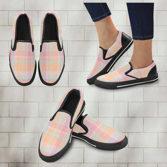 Tartan Slip - on Canvas Women's Shoes - Piryoung Shop