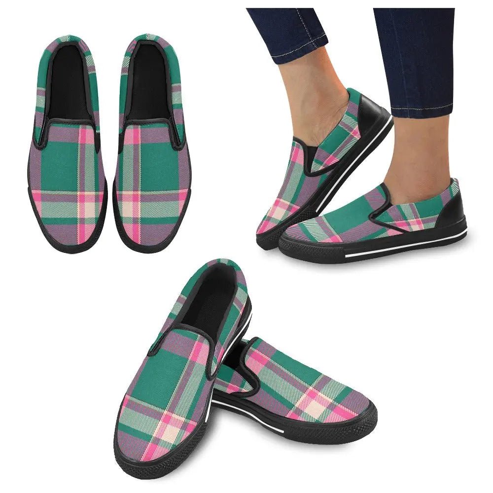 Tartan Slip - on Canvas Women's Shoes - Piryoung Shop