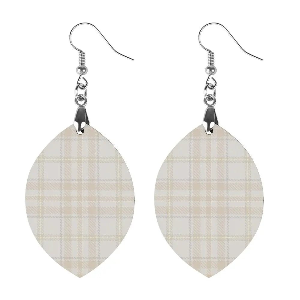 Tartan Wooden Apricot Earing - Piryoung Shop