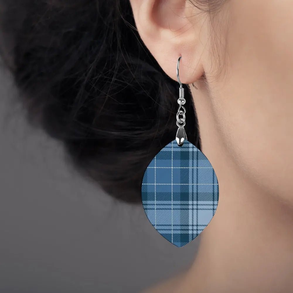 Tartan Wooden Apricot Earring - Piryoung Shop