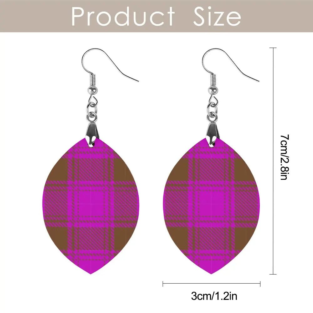 Tartan Wooden Apricot Earring - Piryoung Shop