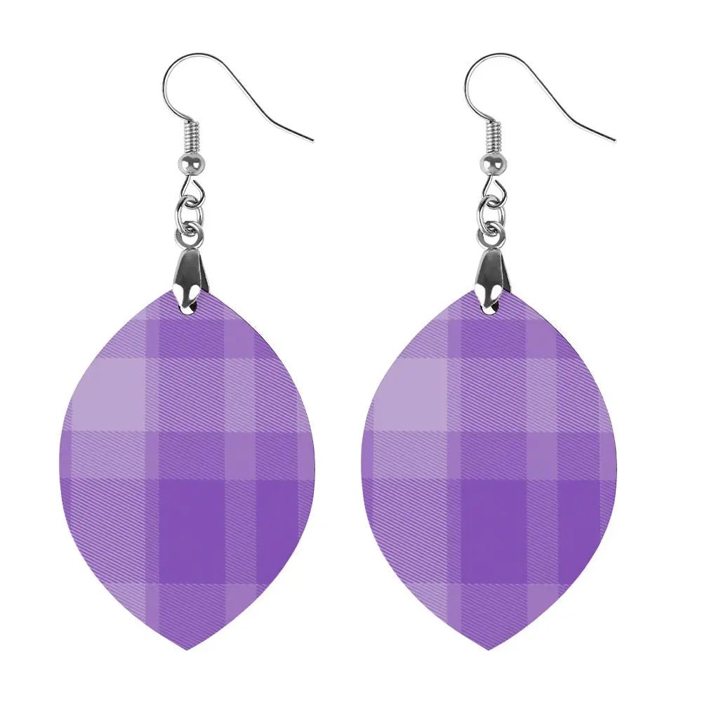 Tartan Wooden Apricot Earring - Piryoung Shop