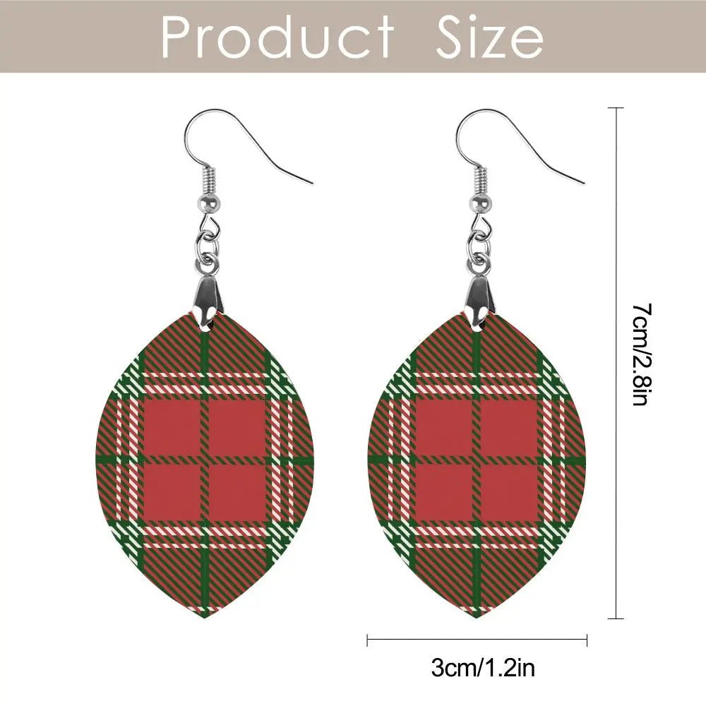 Tartan Wooden Apricot Earring - Piryoung Shop