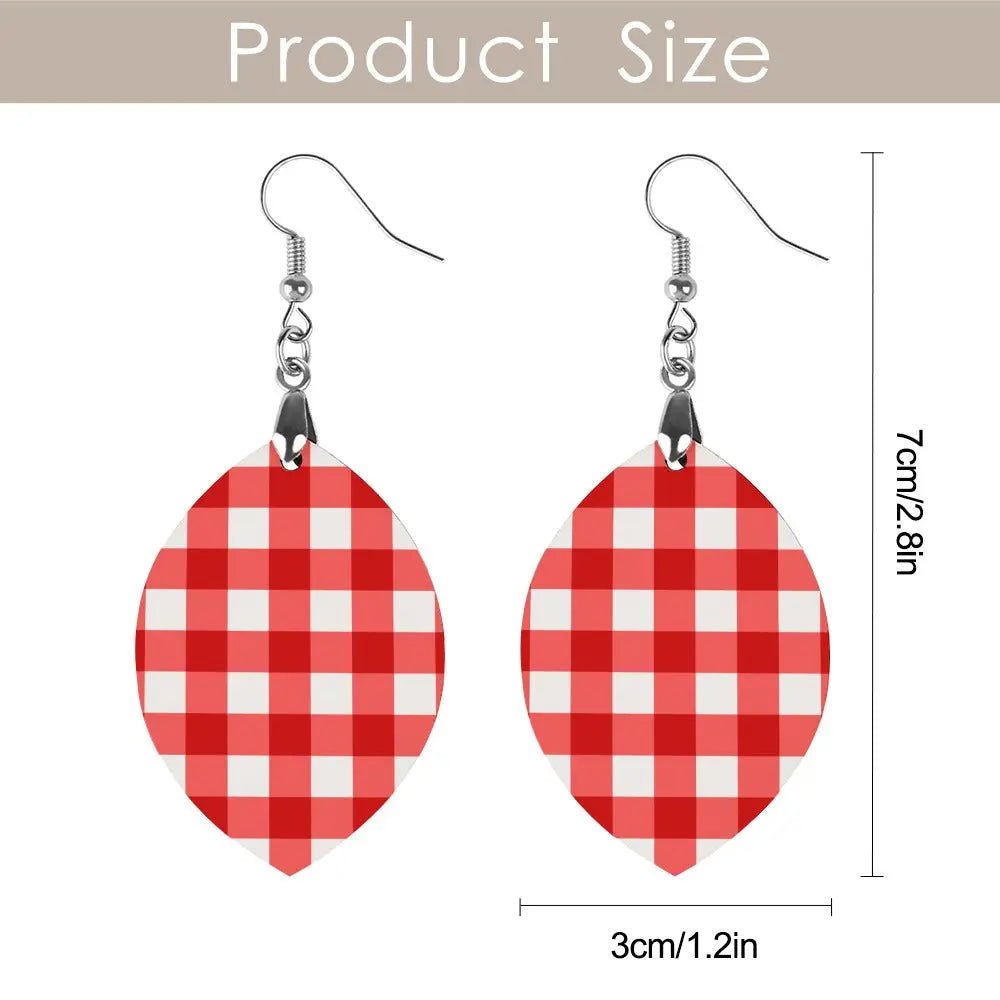 Tartan Wooden Apricot Earring - Piryoung Shop