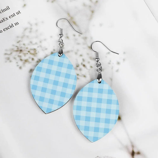 Tartan Wooden Apricot Earring - Piryoung Shop