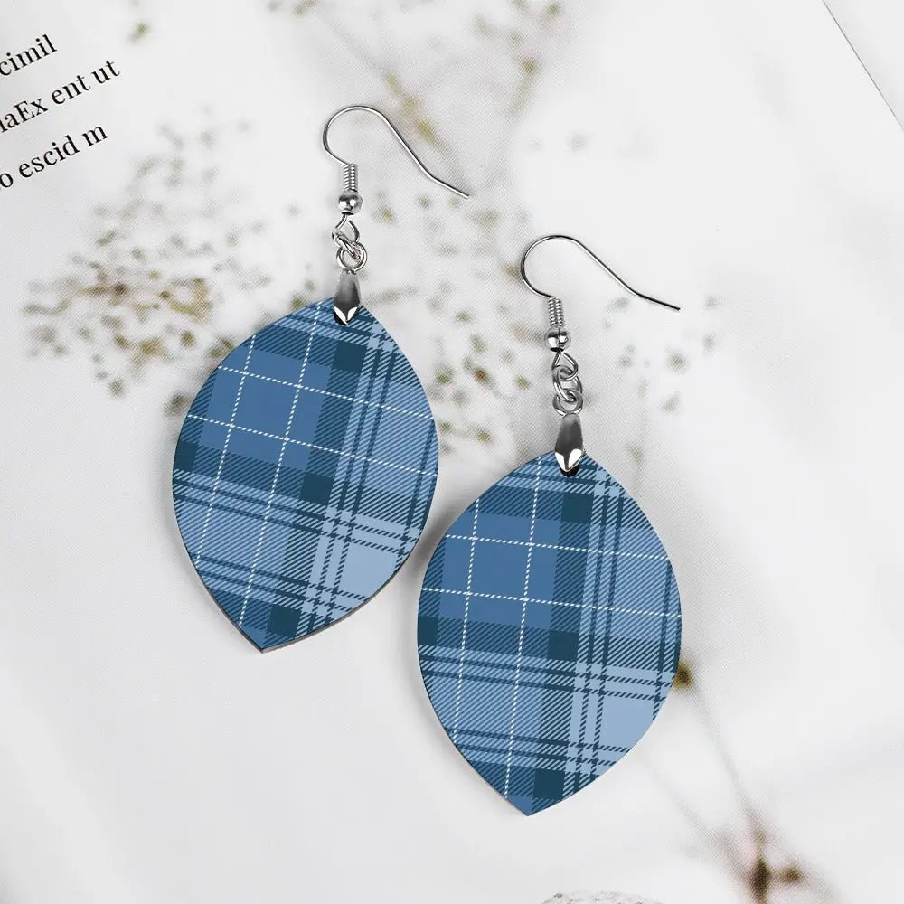 Tartan Wooden Apricot Earring - Piryoung Shop