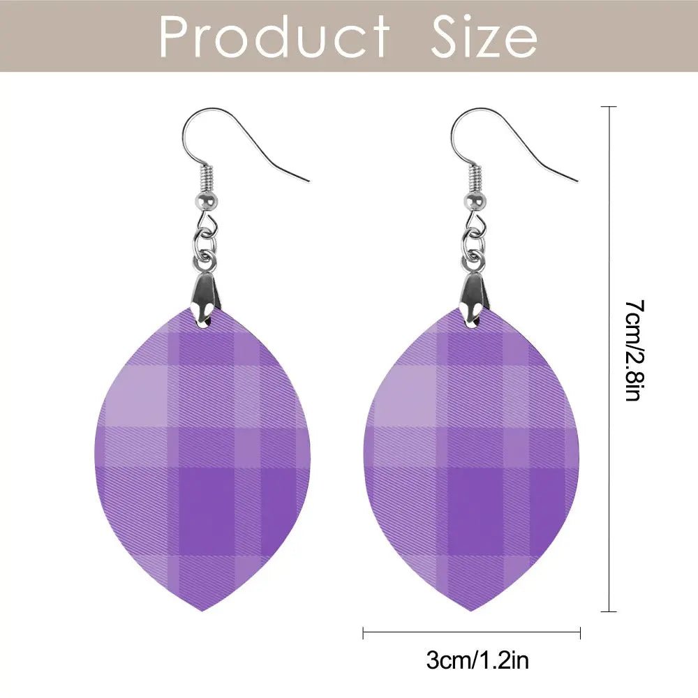 Tartan Wooden Apricot Earring - Piryoung Shop