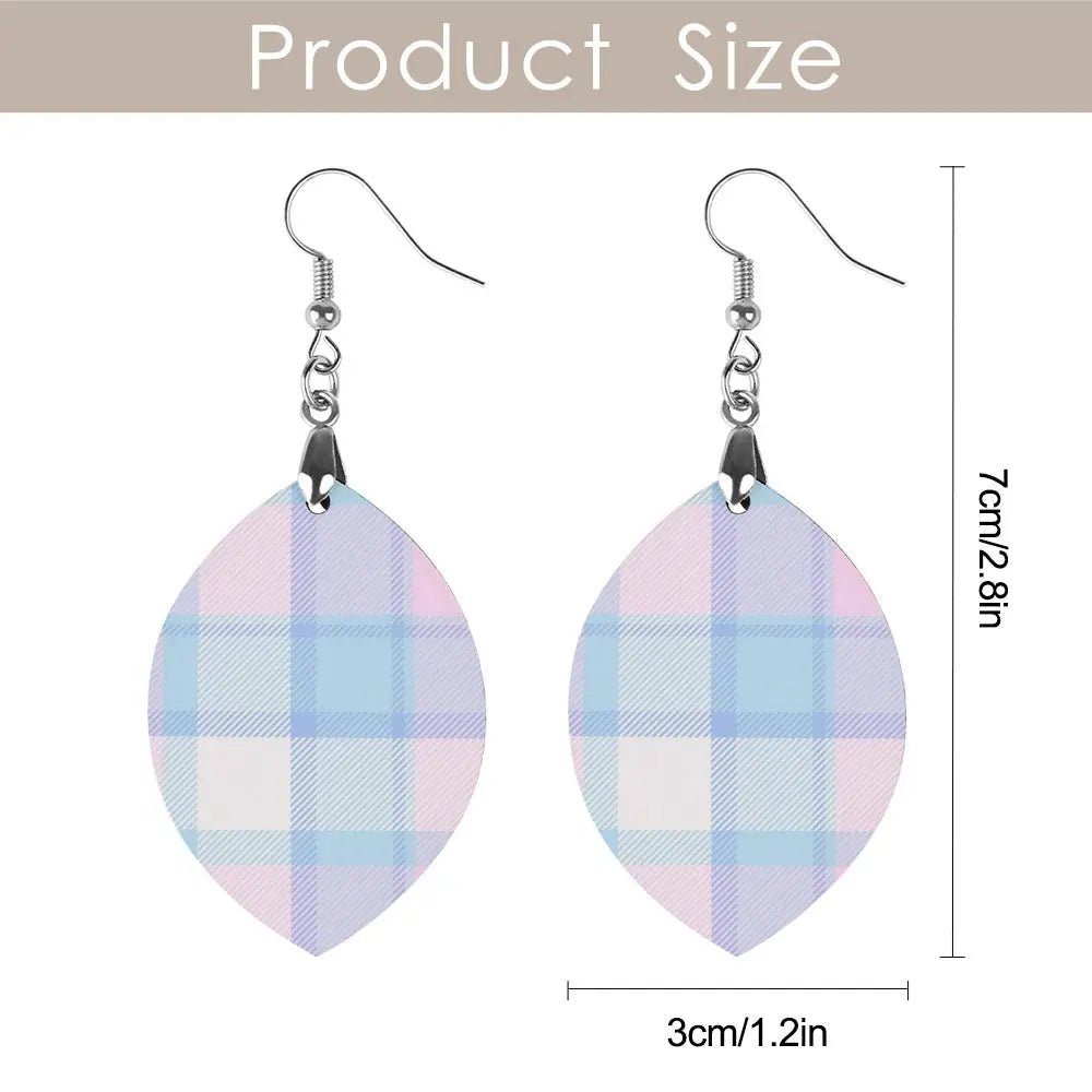 Tartan Wooden Apricot Earring - Piryoung Shop