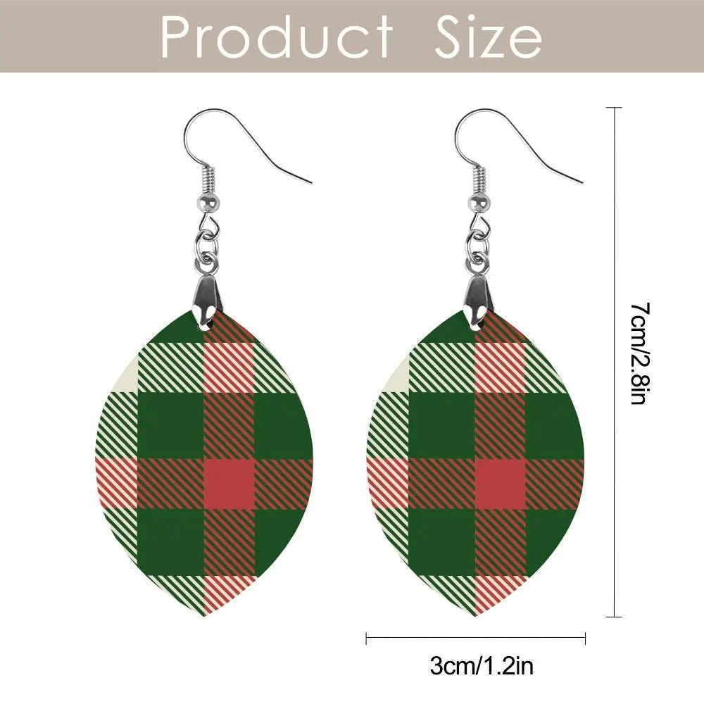 Tartan Wooden Apricot Earring - Piryoung Shop