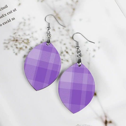 Tartan Wooden Apricot Earring - Piryoung Shop