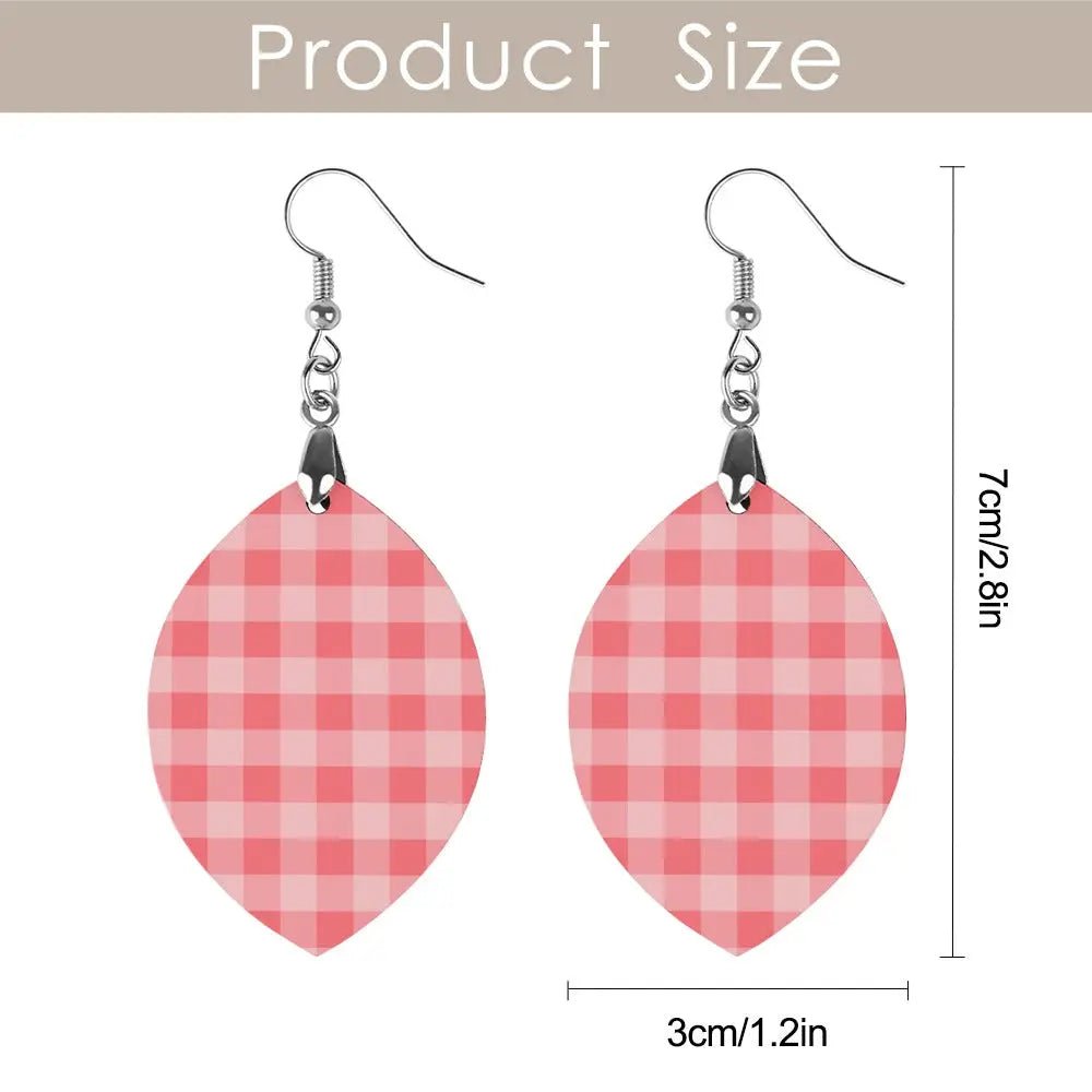Tartan Wooden Apricot Earring - Piryoung Shop