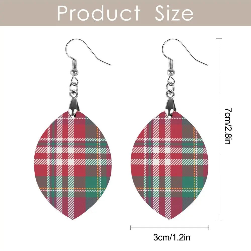 Tartan Wooden Apricot Earring - Piryoung Shop
