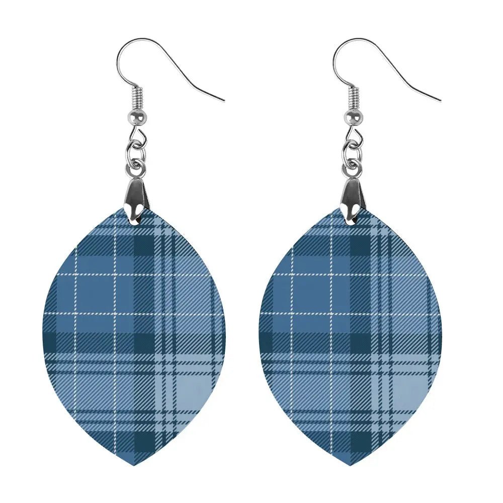 Tartan Wooden Apricot Earring - Piryoung Shop