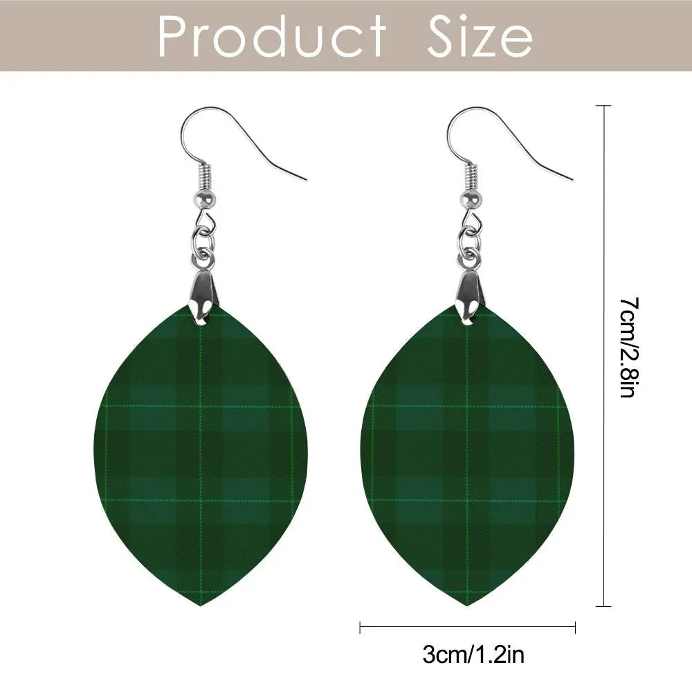 Tartan Wooden Apricot Earring - Piryoung Shop