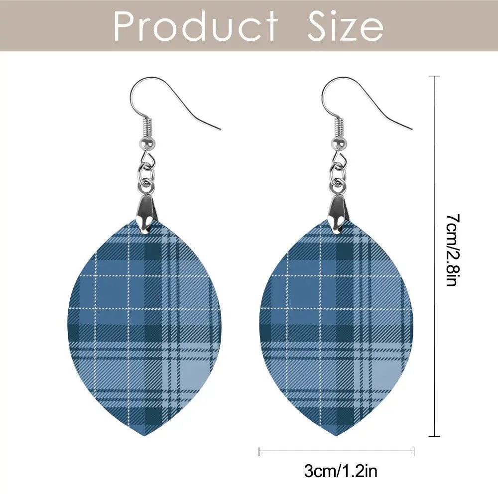 Tartan Wooden Apricot Earring - Piryoung Shop