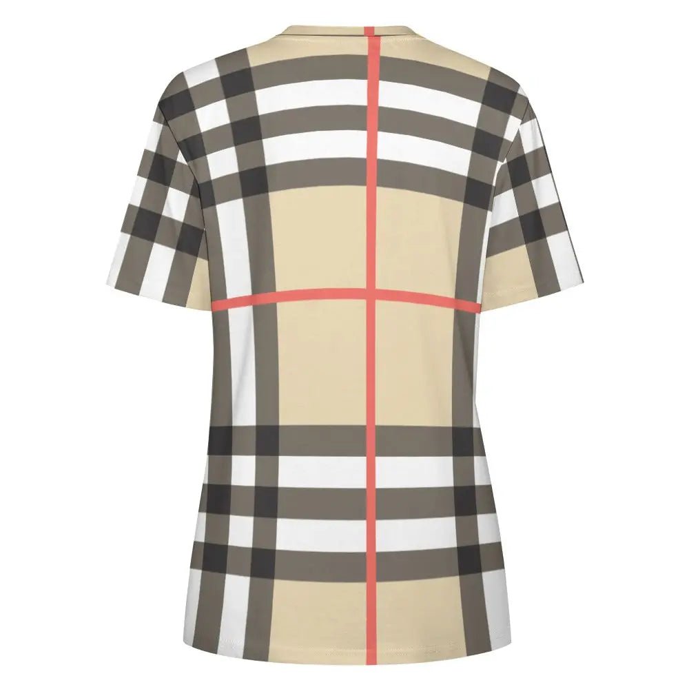 Women's Cotton Tartan Hope T-Shirt - Sunflower Girl Design - Piryoung Shop