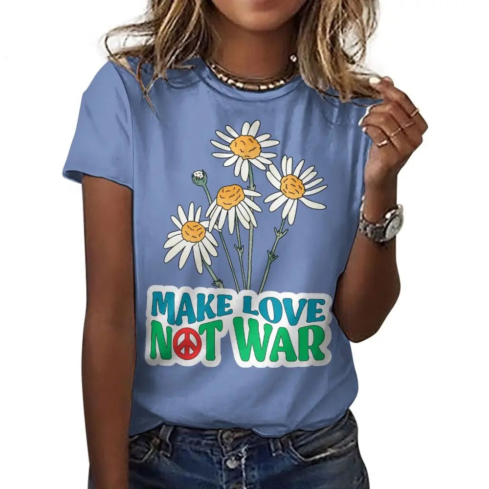 Women's Personalized T-Shirt - Make Love Not War - Piryoung Shop