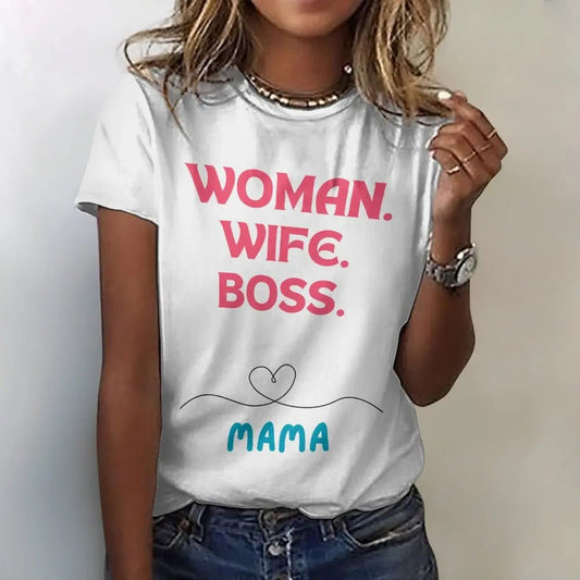 Women's Personalized T-Shirt - Woman, Wife, Boss - Piryoung Shop